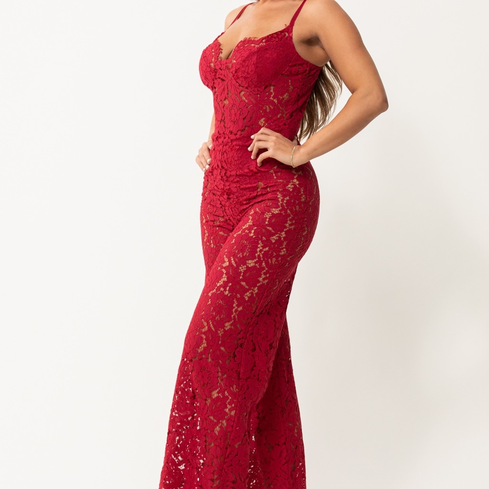Full Lace Jumpsuit with solid interior panty